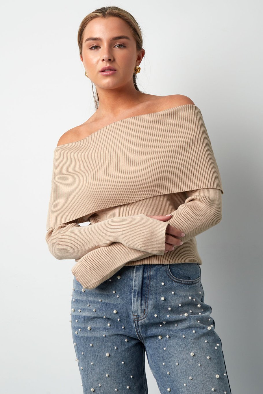 Basic off shoulder top - Burgundy Picture5